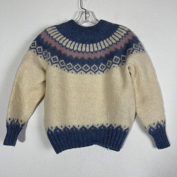 Alpaca Imports Made in Peru Fair Isle Wool Knit Sweater Size Small Medium - Picture 2 of 7